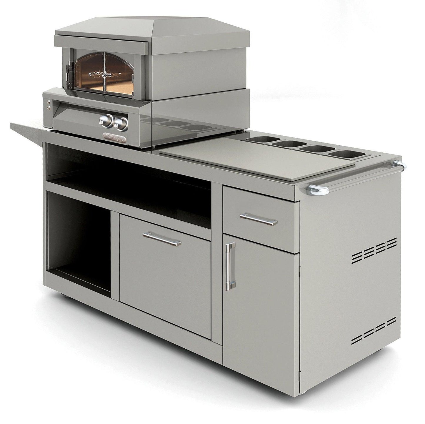 Alfresco Deluxe Pizza Oven Prep Cart Alfresco Indigo Pool Patio BBQ