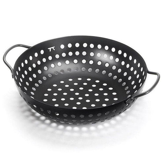 Outset Nonstick Round Grill Wok Outset Indigo Pool Patio BBQ