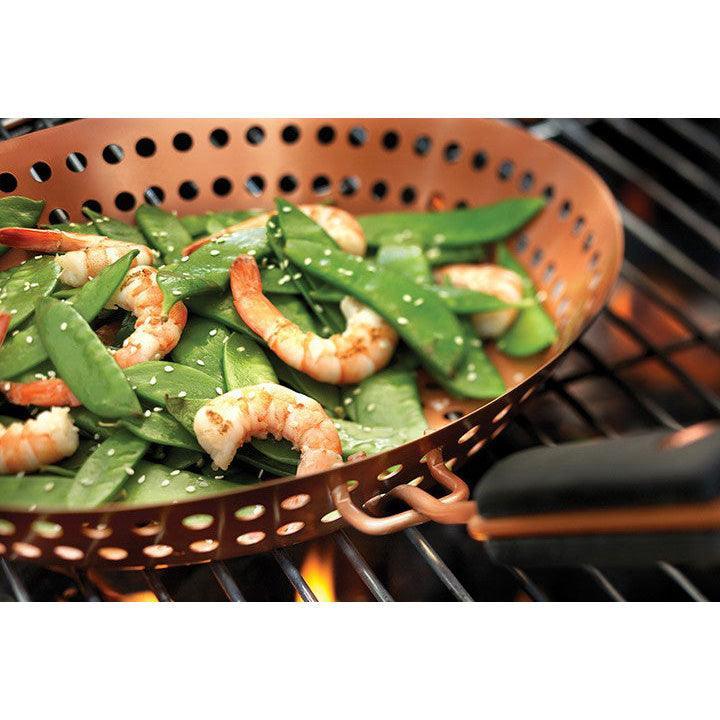 Outset Copper Nonstick Grill Skillet with Removable Soft-Grip Handle Outset Indigo Pool Patio BBQ