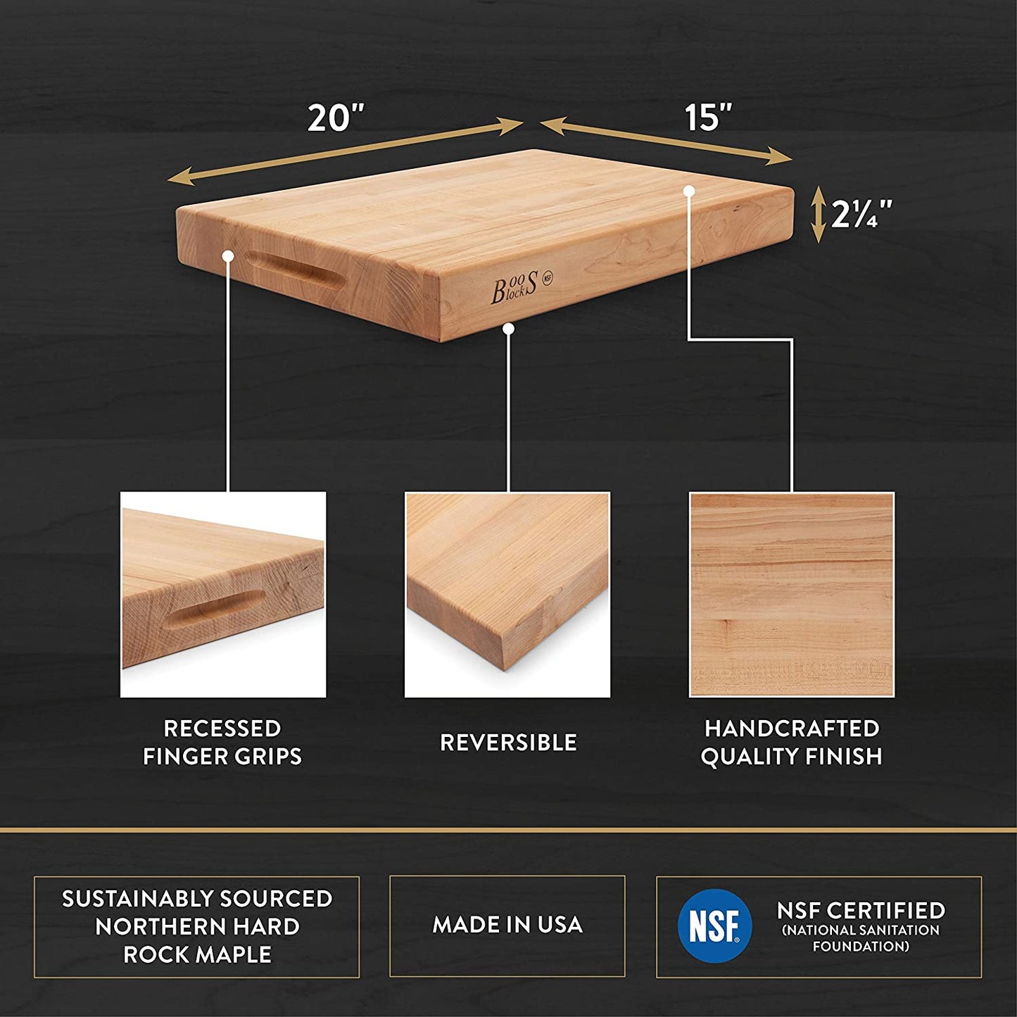 John Boos Maple Reversible Cutting Board John Boos Indigo Pool Patio BBQ
