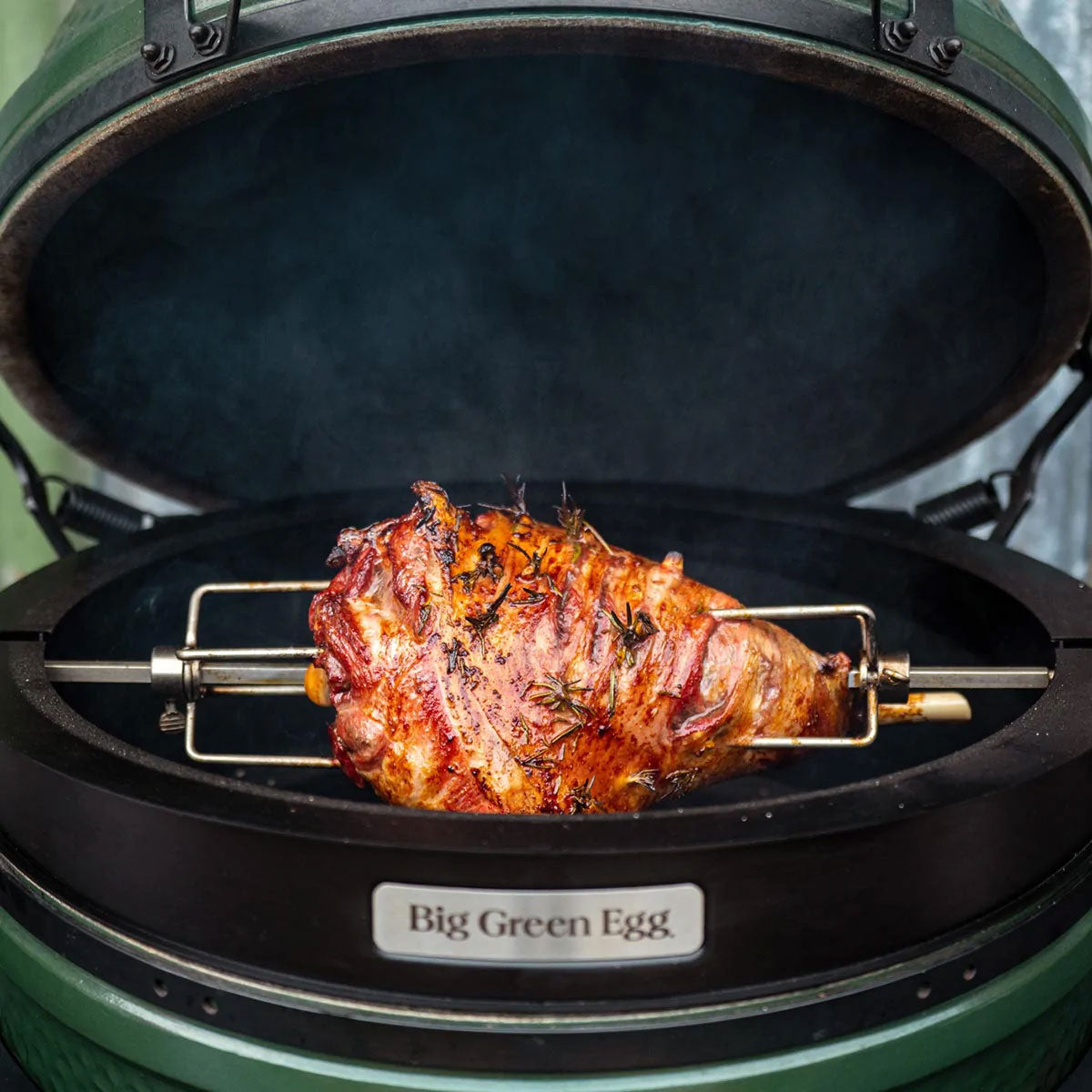 Big Green Egg Rotisserie Kit Big Green Egg Indigo Pool Patio BBQ