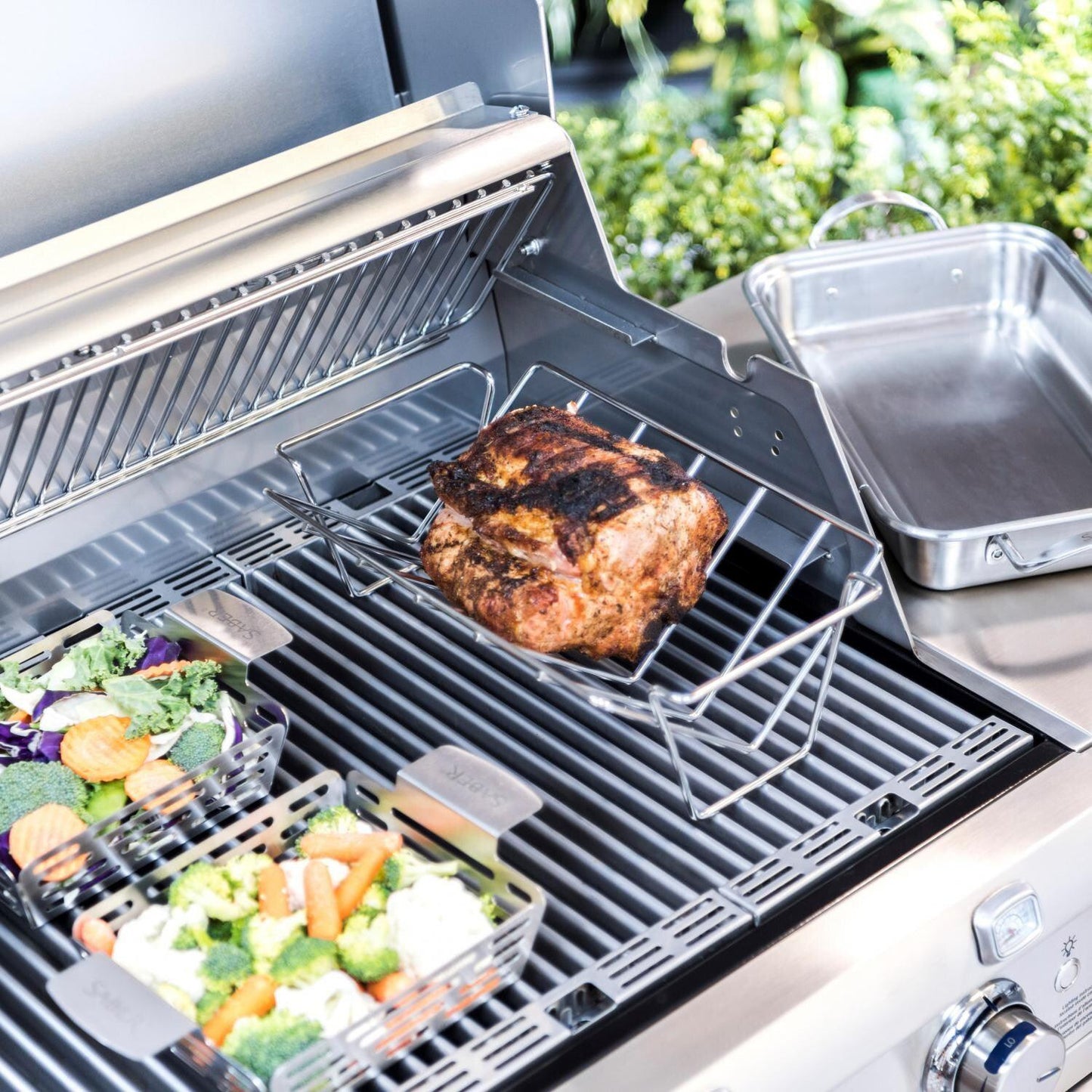 Saber EZ Grilling System Set Saber Grills Indigo Pool Patio BBQ