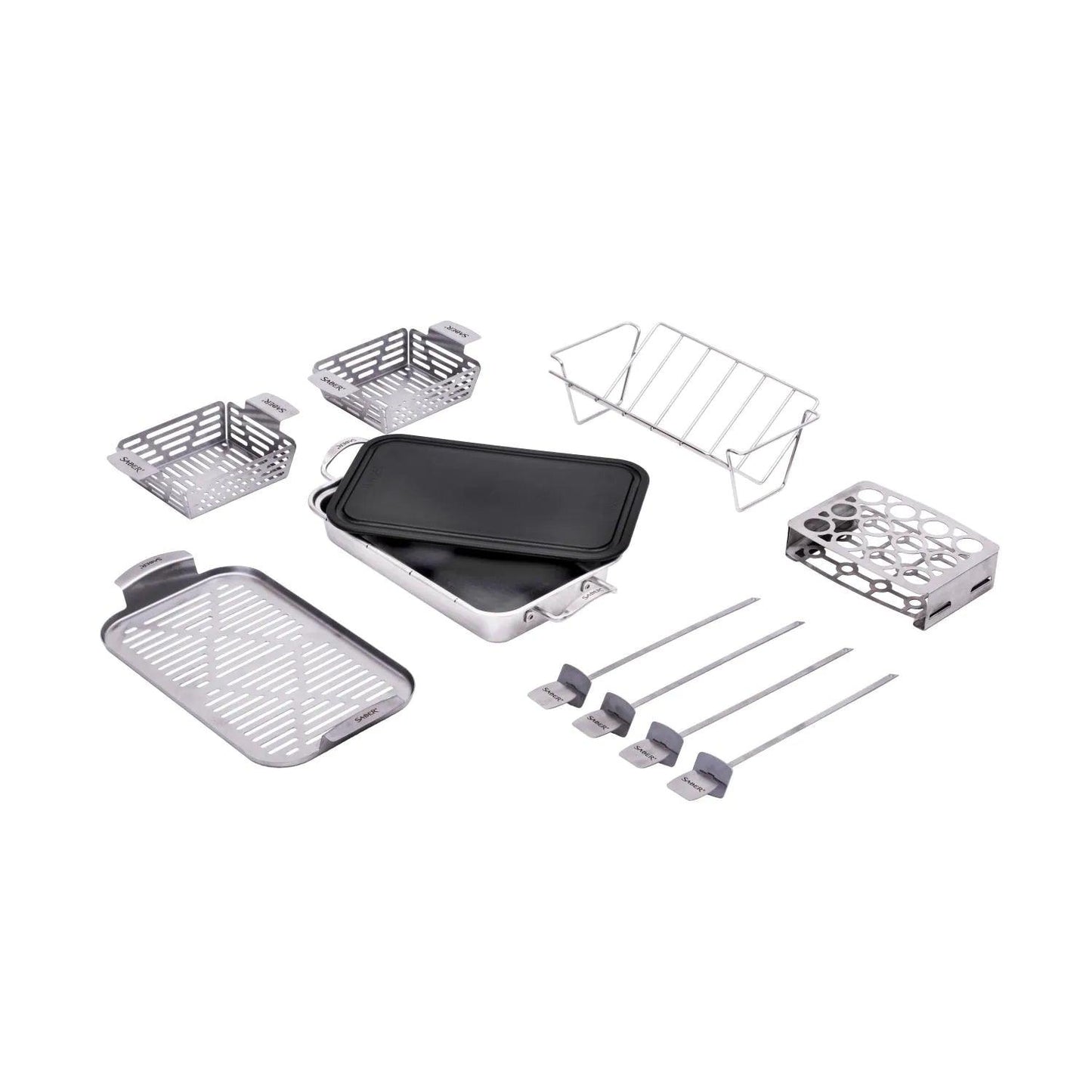 Saber EZ Grilling System Set Saber Grills Indigo Pool Patio BBQ