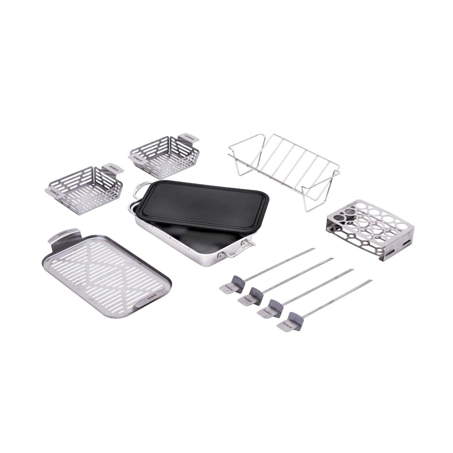 Saber EZ Grilling System Set Saber Grills Indigo Pool Patio BBQ