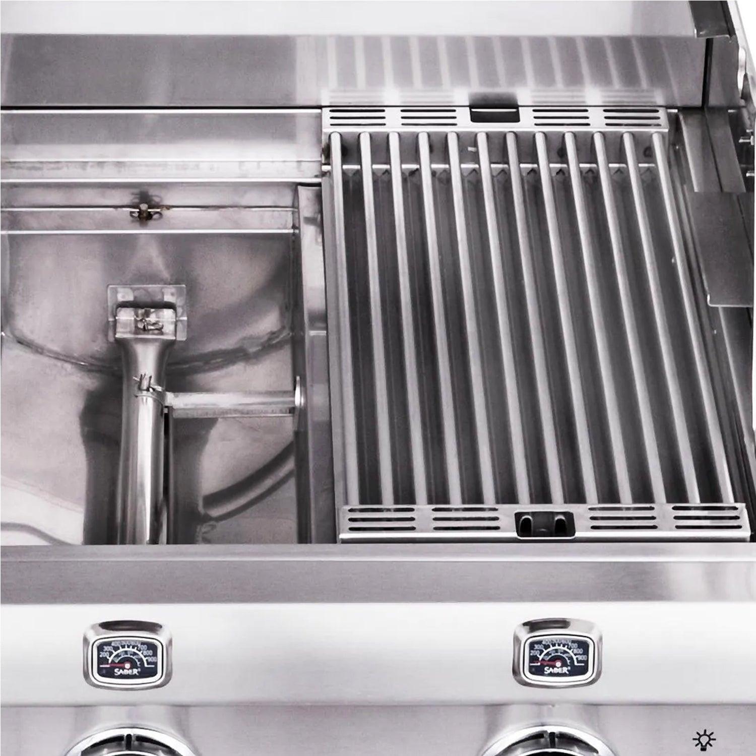 Saber Elite 1500 3-Burner Infrared Gas Grill with Side Burner Saber Grills Indigo Pool Patio BBQ