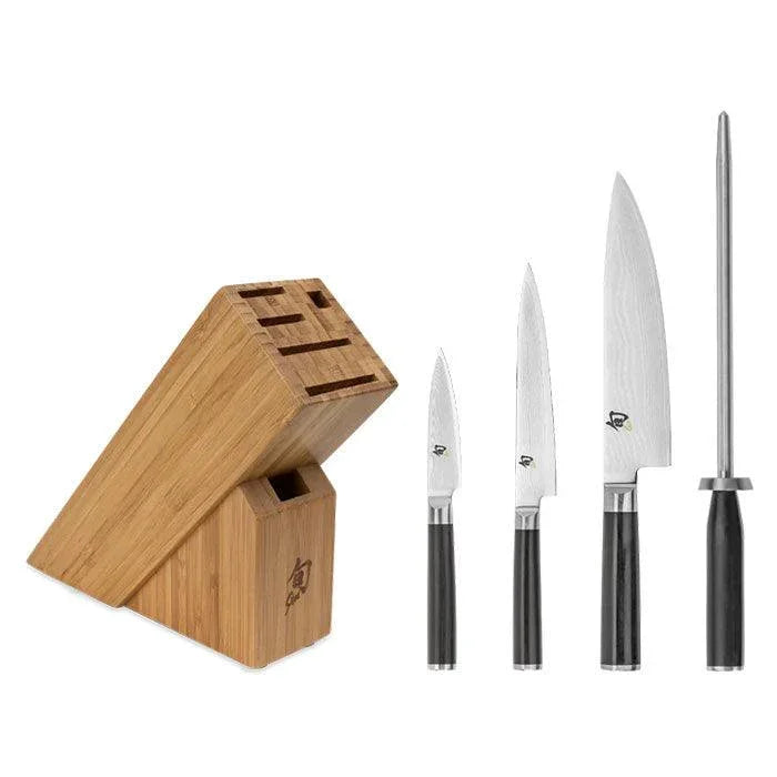 Shun Classic 5 Piece Starter Knife Block Set Shun Indigo Pool Patio BBQ