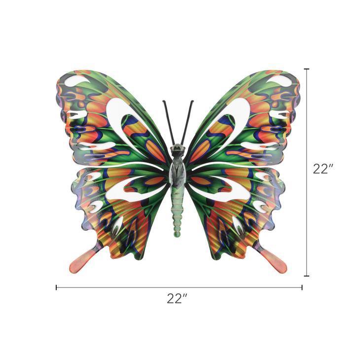 Butterfly Multi Color Metal Wall Art Next Innovations Indigo Pool Patio BBQ