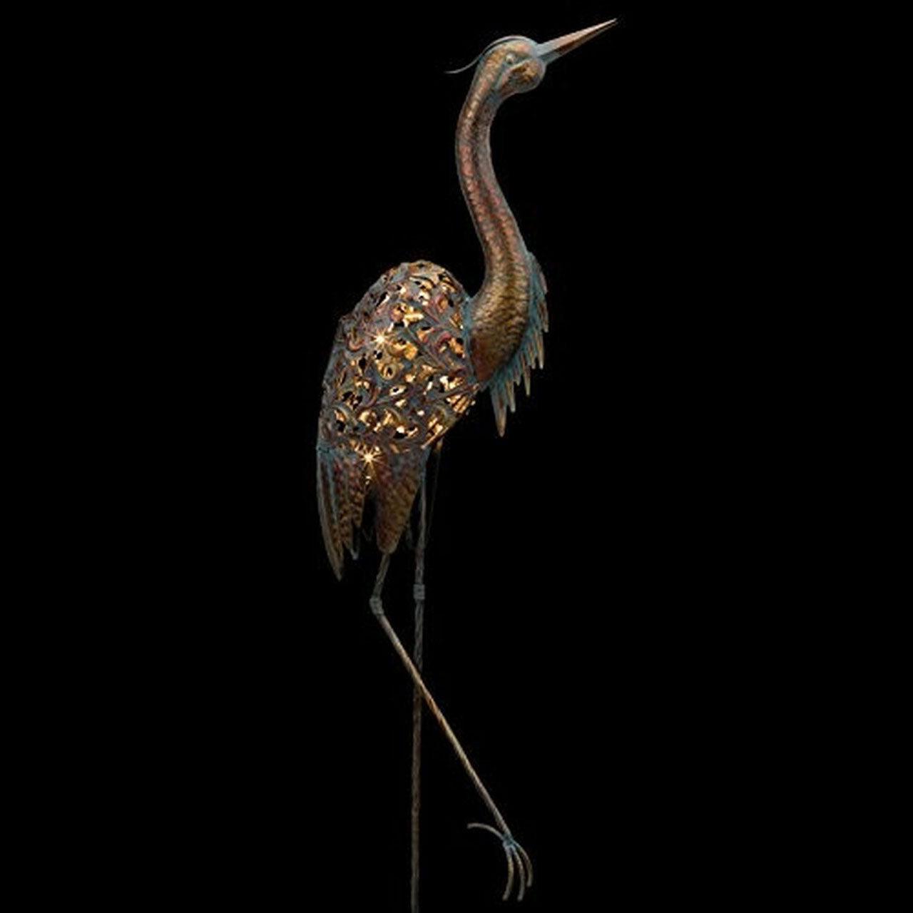 Solar Heron Bird Stake Regal Indigo Pool Patio BBQ