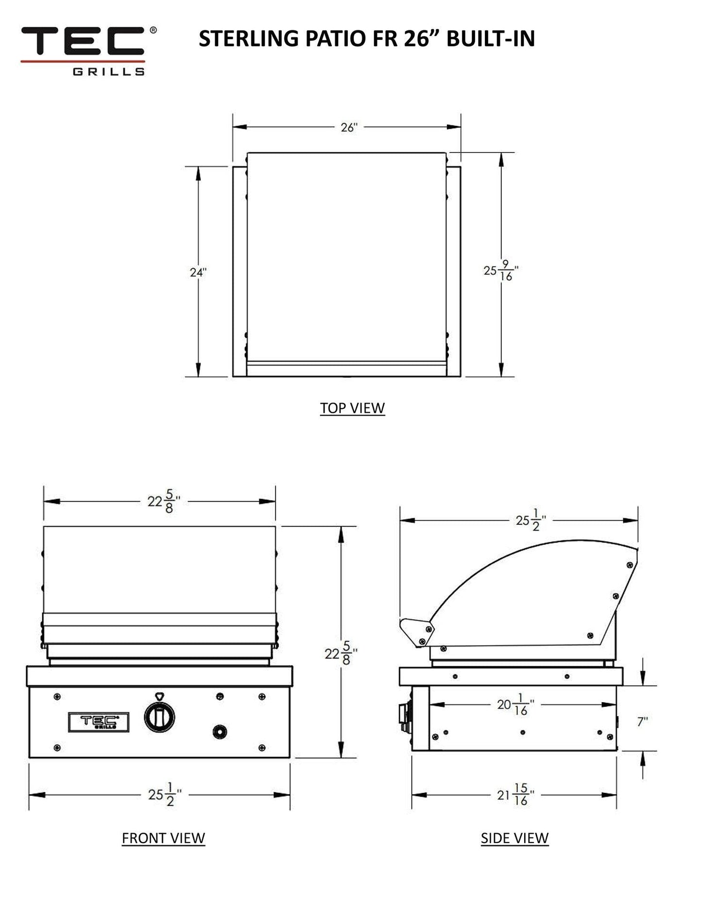 TEC Sterling Patio FR 26-Inch Built-In Infrared Gas Grill TEC Grills Indigo Pool Patio BBQ