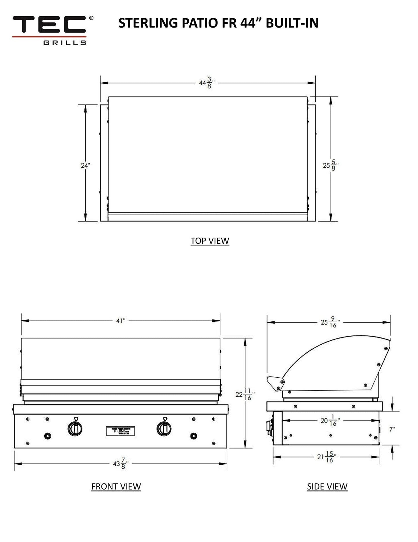 TEC Sterling Patio FR 44-Inch Built-In Infrared Gas Grill TEC Grills Indigo Pool Patio BBQ