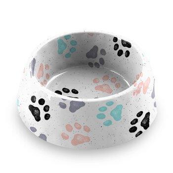 Pet Bowl - Retro Paw Print Bowl TarHong Indigo Pool Patio BBQ