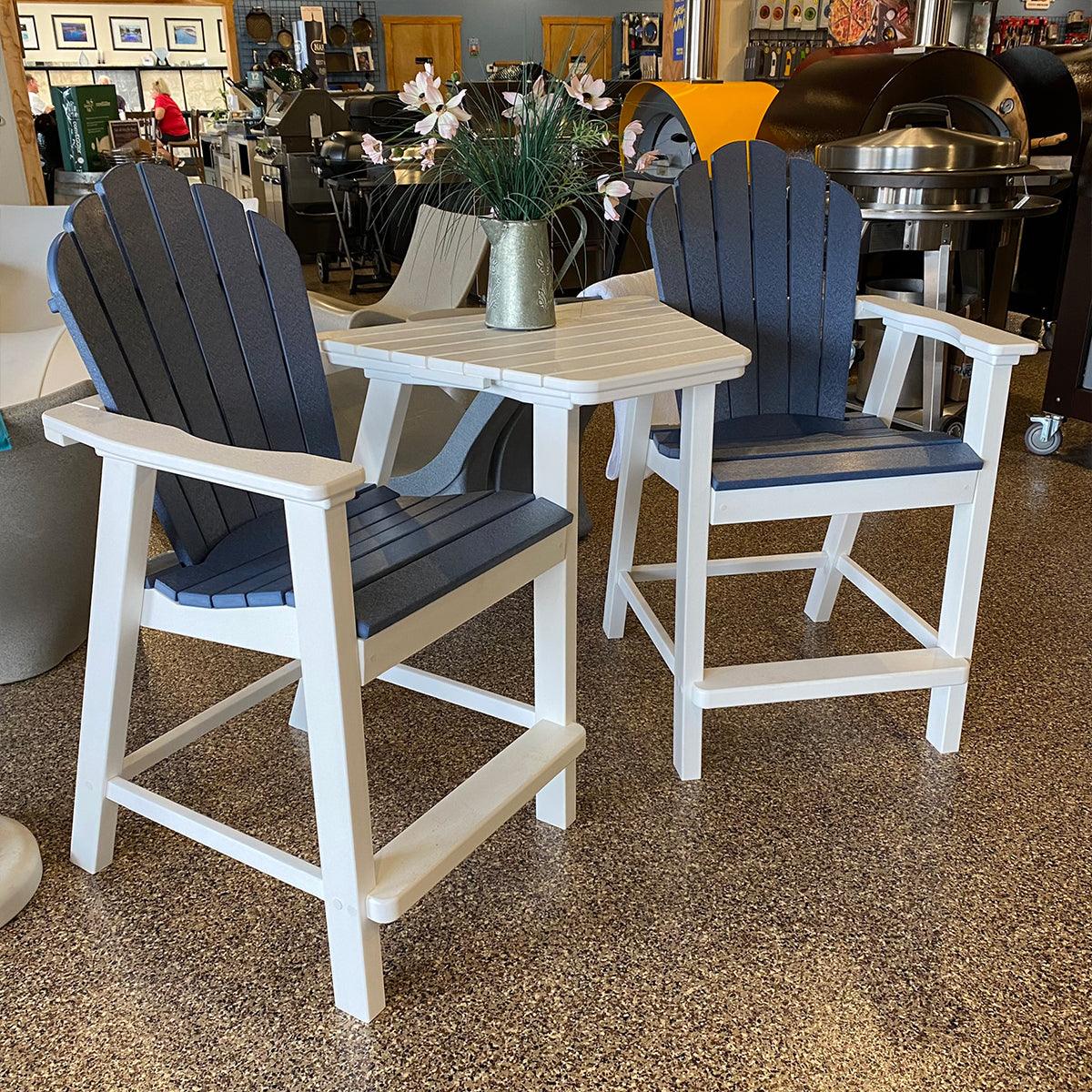 Seaside Casual Adirondack Tete-A-Tete Balcony Set Seaside Casual Indigo Pool Patio BBQ
