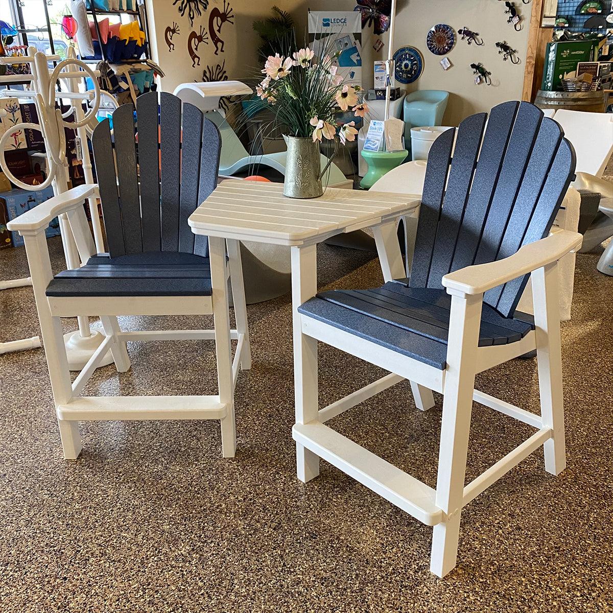 Seaside Casual Adirondack Tete-A-Tete Balcony Set Seaside Casual Indigo Pool Patio BBQ