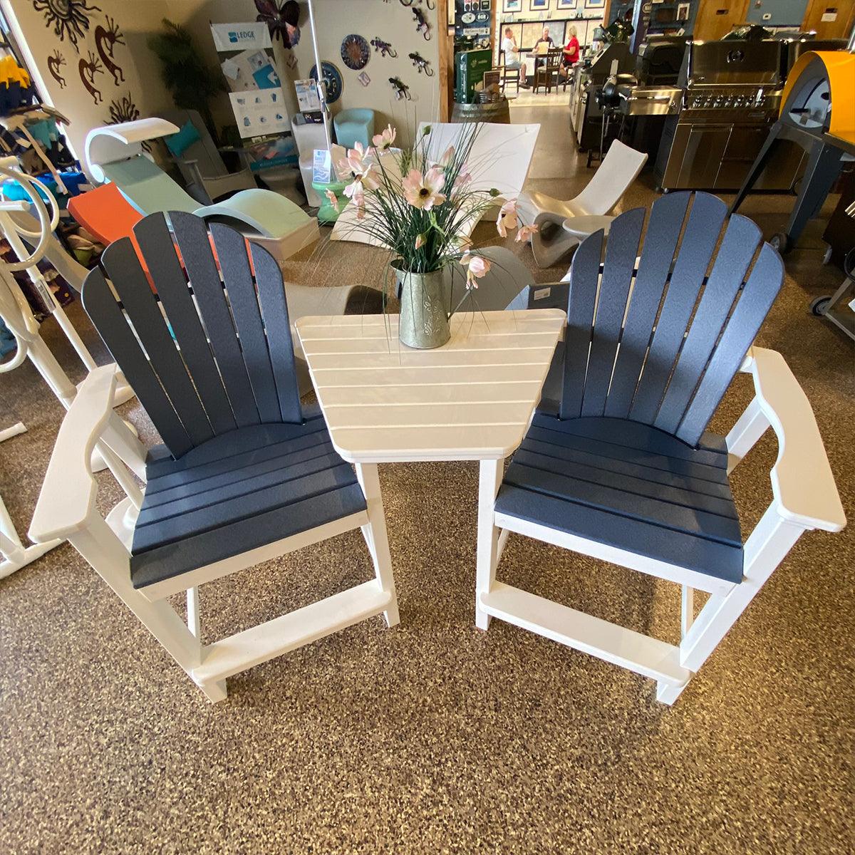 Seaside Casual Adirondack Tete-A-Tete Balcony Set Seaside Casual Indigo Pool Patio BBQ
