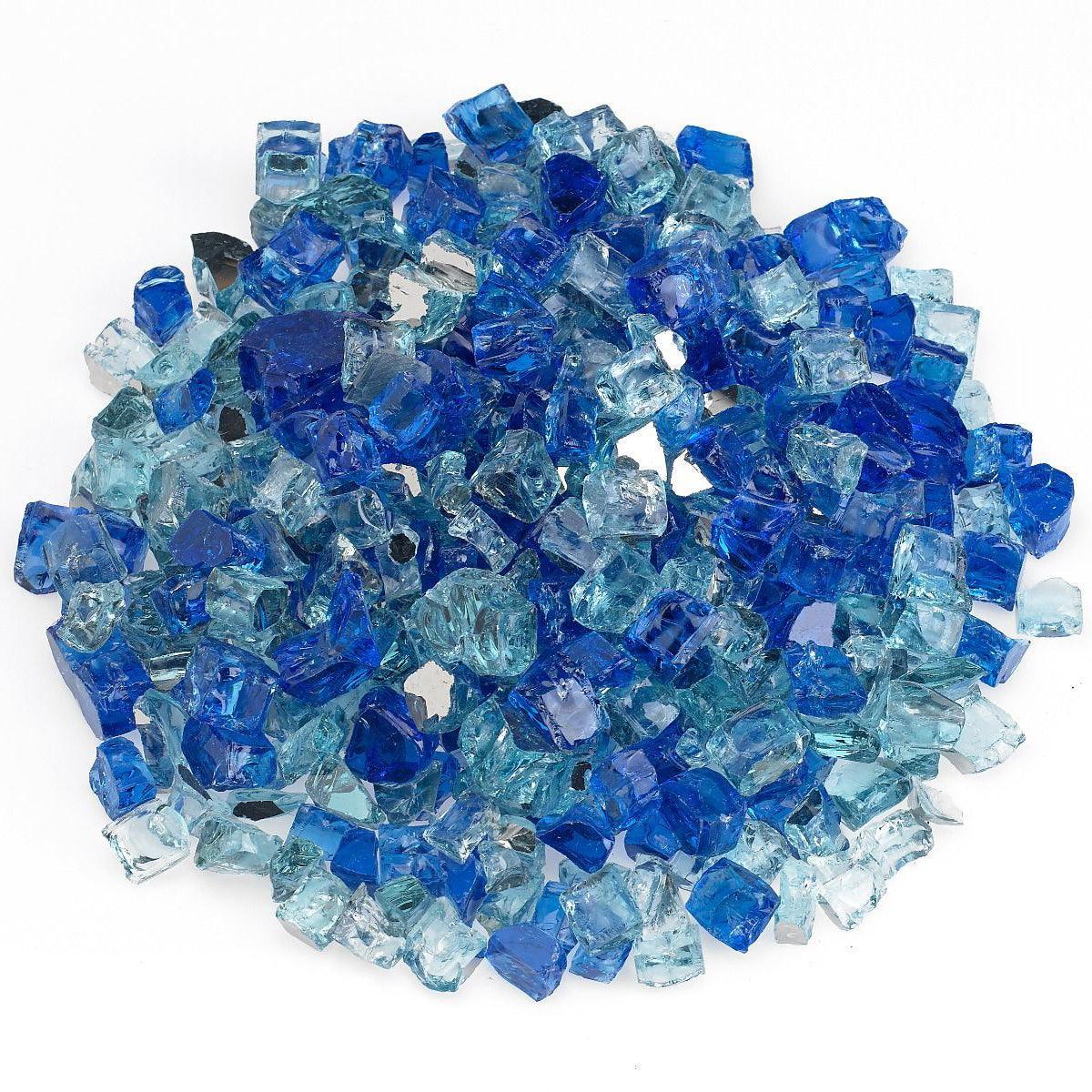 Bora Bora Reflective 1/2" Fire Glass American Fireglass Indigo Pool Patio BBQ