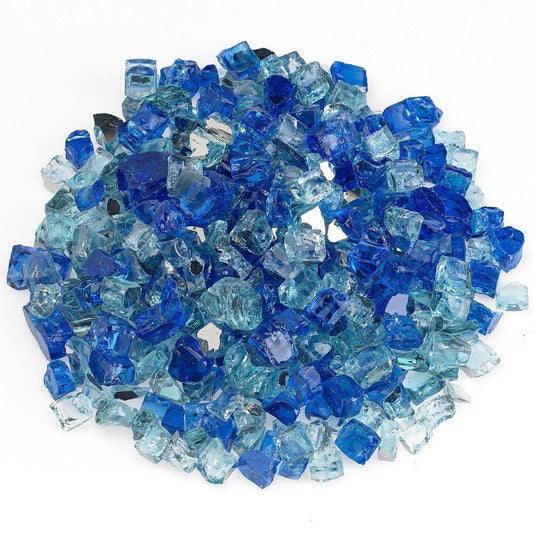 Bora Bora Reflective 1/2" Fire Glass American Fireglass Indigo Pool Patio BBQ