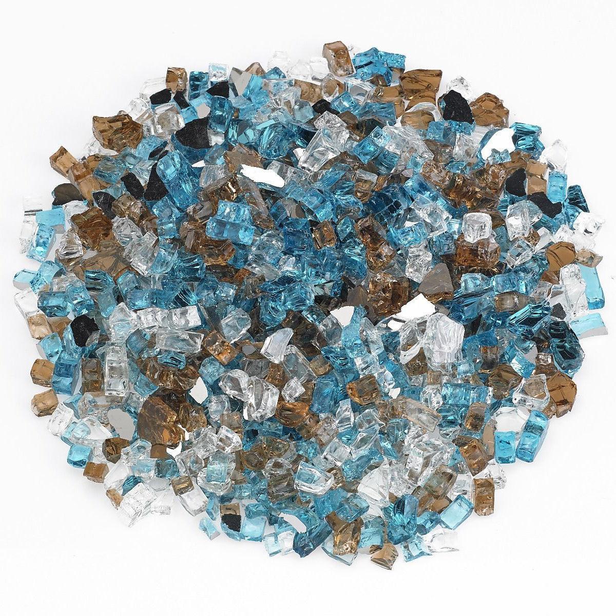 Bali Reflective 1/2" Fire Glass American Fireglass Indigo Pool Patio BBQ