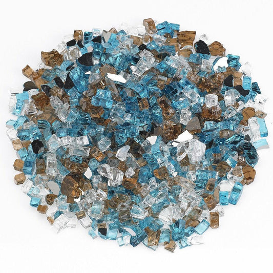 Bali Reflective 1/2" Fire Glass American Fireglass Indigo Pool Patio BBQ