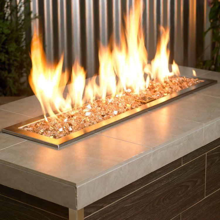 Champagne 1/4" Fire Glass American Fireglass Indigo Pool Patio BBQ
