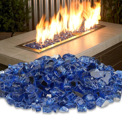 Cobalt Reflective 1/2" Fire Glass American Fireglass Indigo Pool Patio BBQ