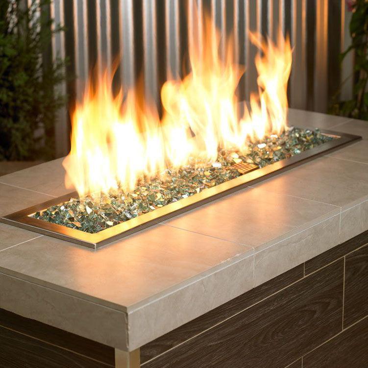 Evergreen Reflective 1/2" Fire Glass American Fireglass Indigo Pool Patio BBQ