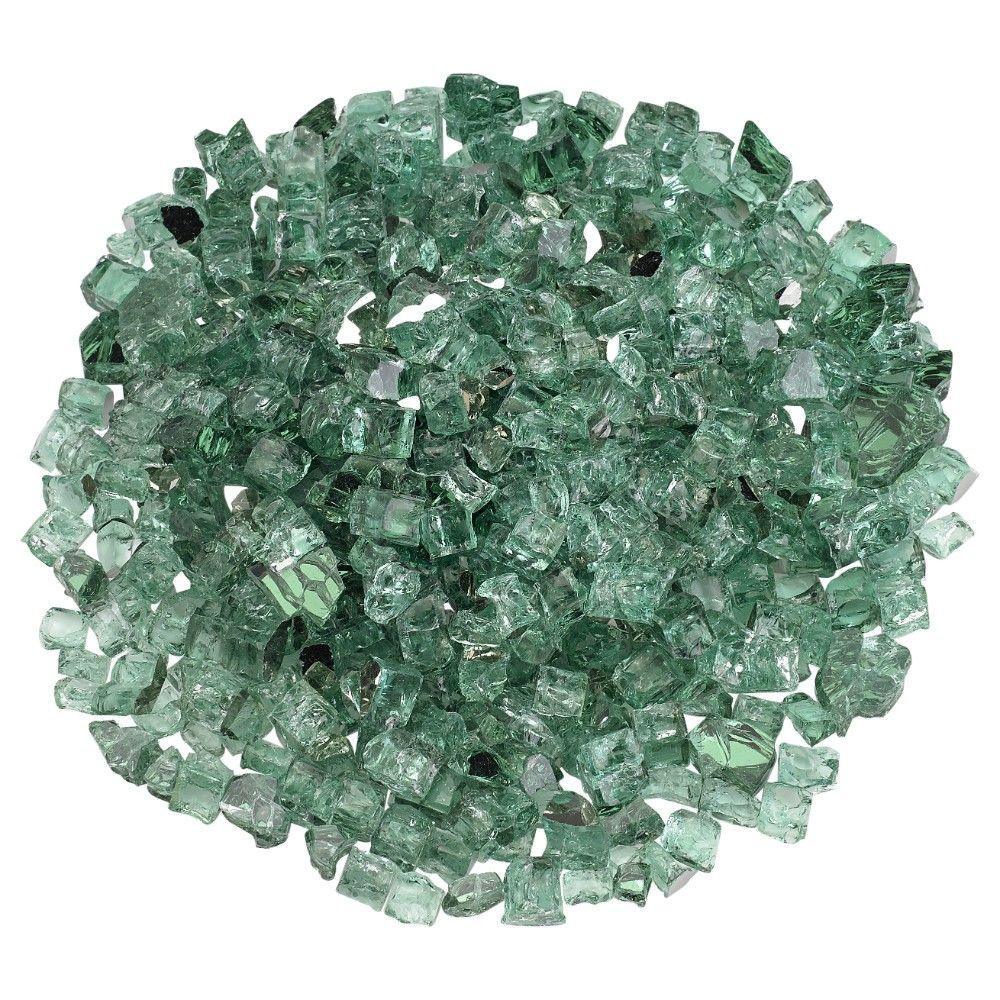 Evergreen Reflective 1/2" Fire Glass American Fireglass Indigo Pool Patio BBQ
