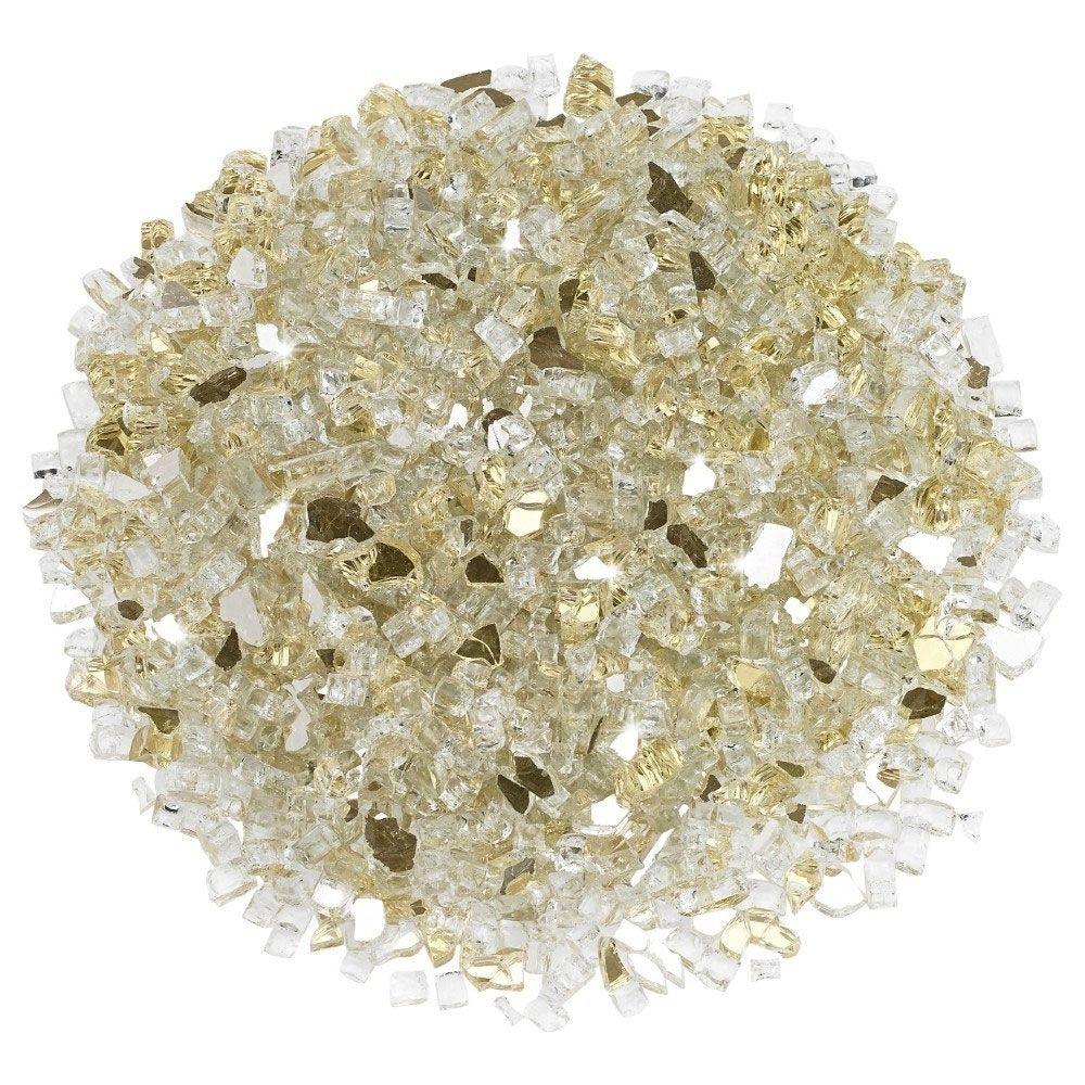 Gold Reflective Fire Glass American Fireglass Indigo Pool Patio BBQ