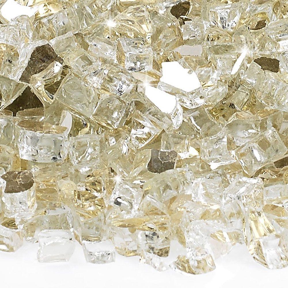 Gold Reflective Fire Glass American Fireglass Indigo Pool Patio BBQ