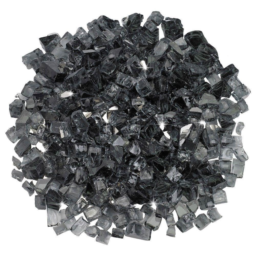 Gray Reflective 1/2" Fire Glass American Fireglass Indigo Pool Patio BBQ