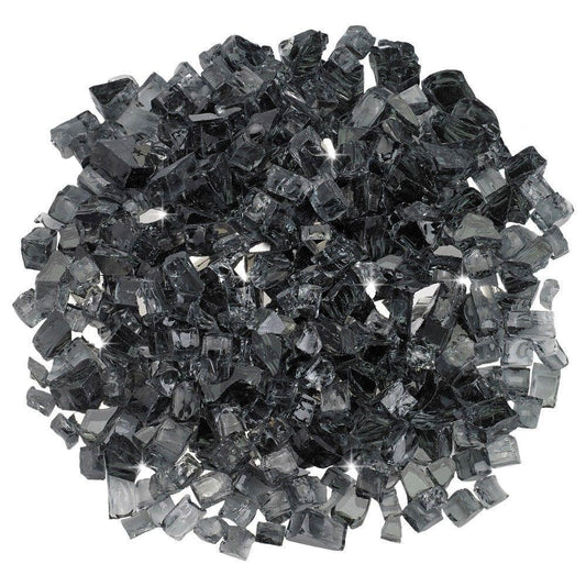 Gray Reflective 1/2" Fire Glass American Fireglass Indigo Pool Patio BBQ