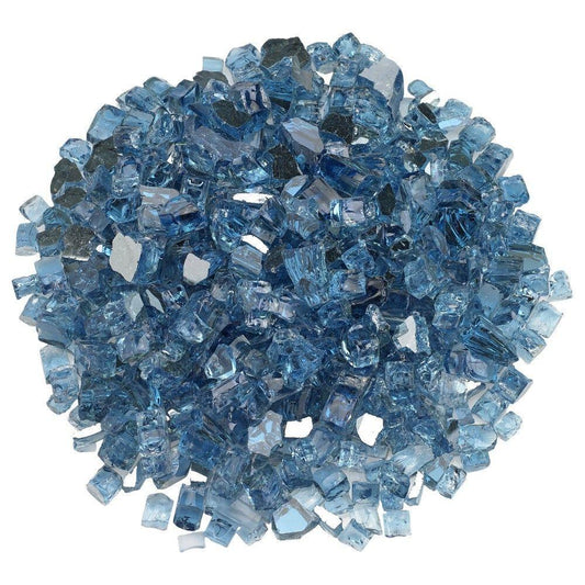 Pacific Blue Reflective 1/2" Fire Glass American Fireglass Indigo Pool Patio BBQ