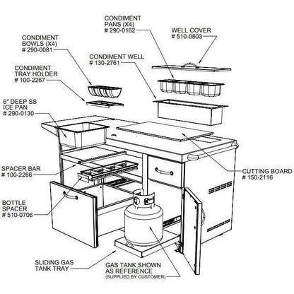 Alfresco Deluxe Pizza Oven Prep Cart Alfresco Indigo Pool Patio BBQ