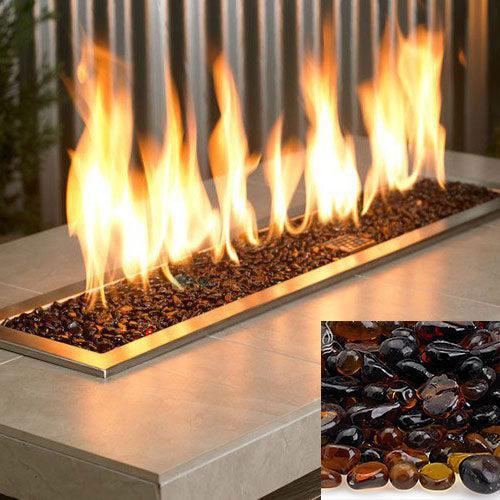 Fire Glass for Fire Tables - Clearance American Fireglass Indigo Pool Patio BBQ