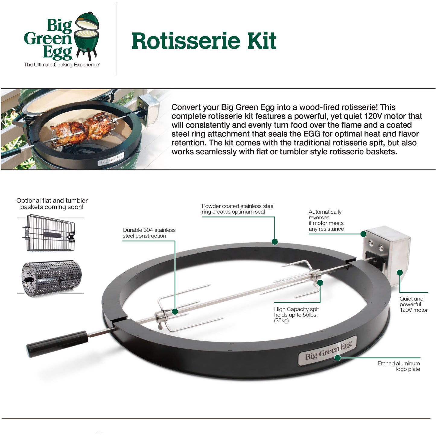 Big Green Egg Rotisserie Kit Big Green Egg Indigo Pool Patio BBQ