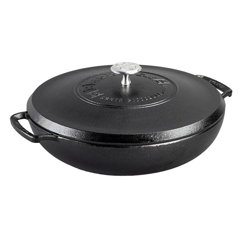Lodge Blacklock Cast Iron Braiser with Lid Lodge Indigo Pool Patio BBQ
