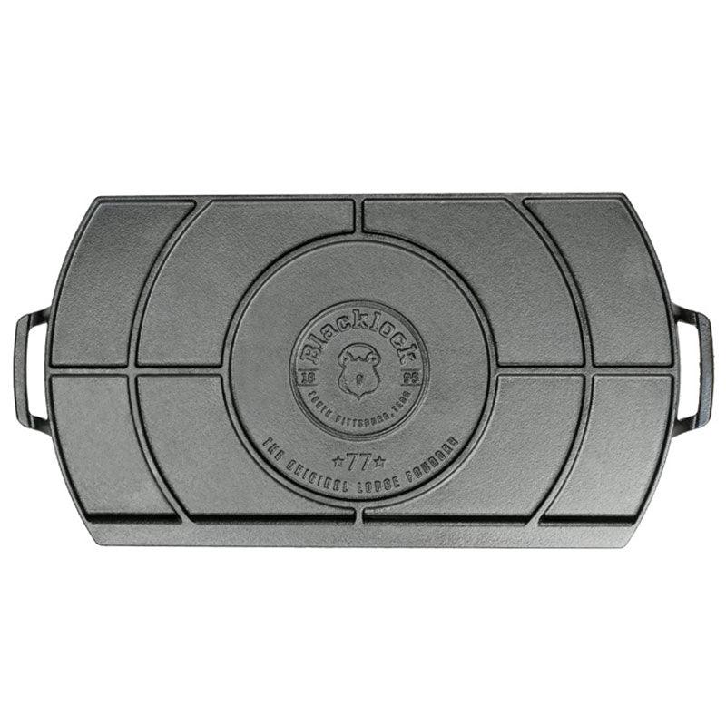 Lodge Blacklock 10 x 20 Inch Cast Iron Double Burner Griddle Lodge Indigo Pool Patio BBQ