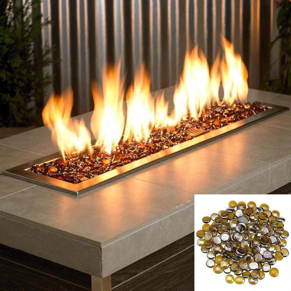 Fire Glass for Fire Tables - Clearance American Fireglass Indigo Pool Patio BBQ