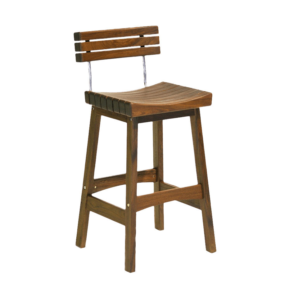 Jensen Outdoor Table & IPE Bar Stool Set Jensen Outdoor Indigo Pool Patio BBQ
