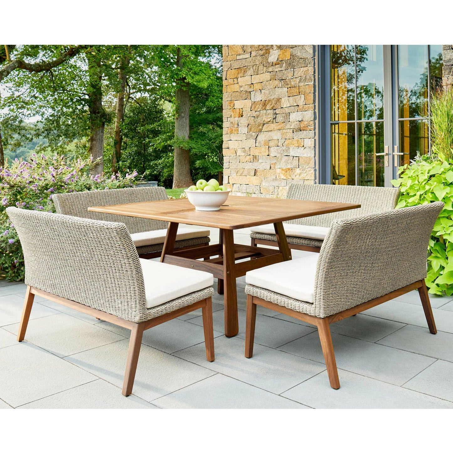 Jensen Outdoor 46" Coral Bench Jensen Outdoor Indigo Pool Patio BBQ