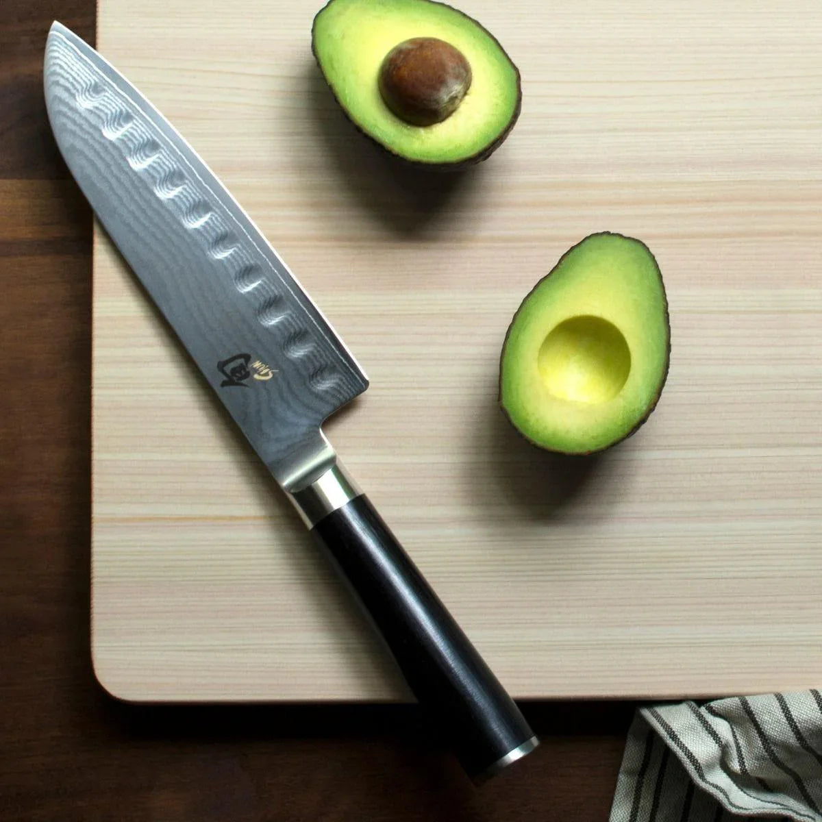 Shun Classic Hollow Ground 7" Santoku Knife Shun Indigo Pool Patio BBQ