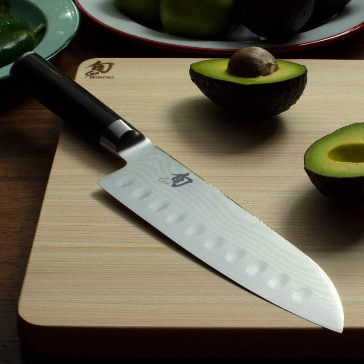 Shun Classic Hollow Ground 7" Santoku Knife Shun Indigo Pool Patio BBQ