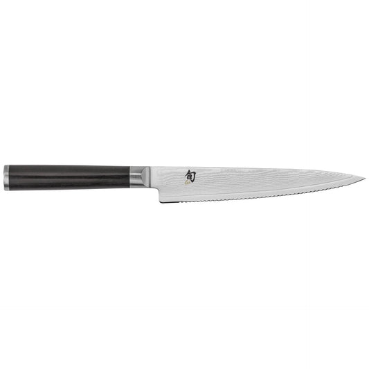 Shun Classic Serrated 6" Utility Knife Shun Indigo Pool Patio BBQ
