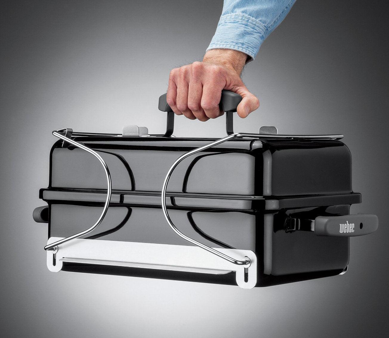 Weber Go-Anywhere Charcoal Grill Weber Indigo Pool Patio BBQ