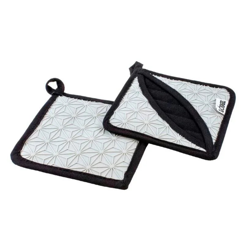 Lodge Silicone and Fabric Potholder Lodge Indigo Pool Patio BBQ