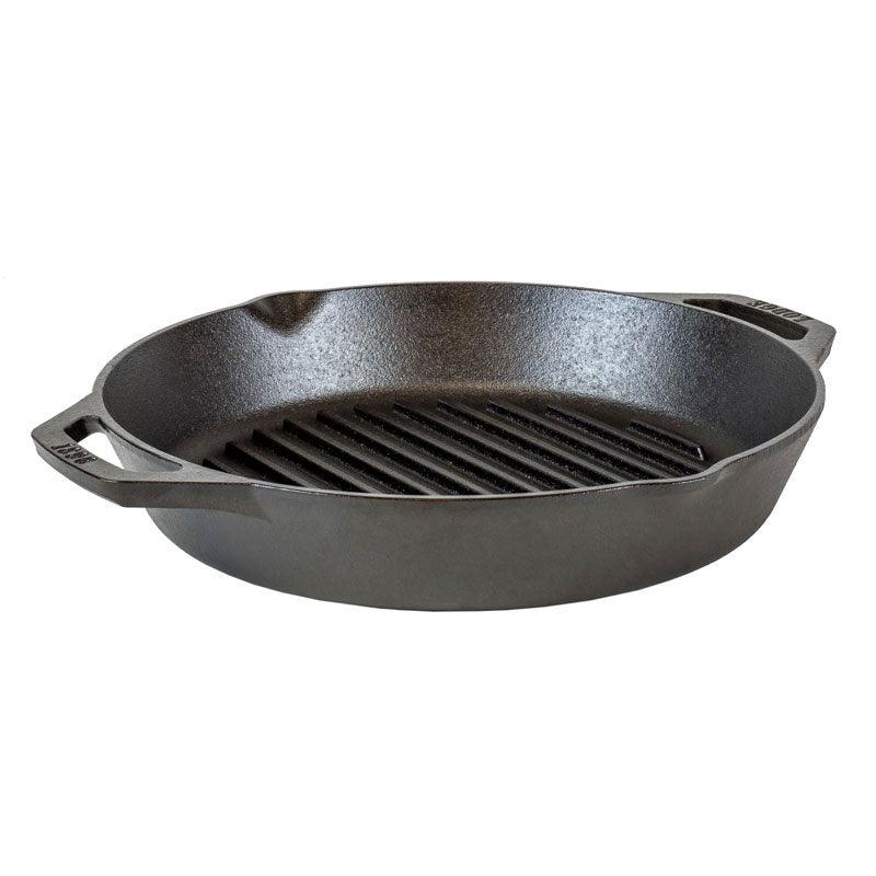 Lodge 12" Dual Handle Cast Iron Grill Pan Lodge Indigo Pool Patio BBQ