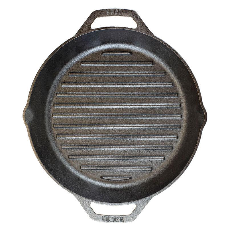 Lodge 12" Dual Handle Cast Iron Grill Pan Lodge Indigo Pool Patio BBQ