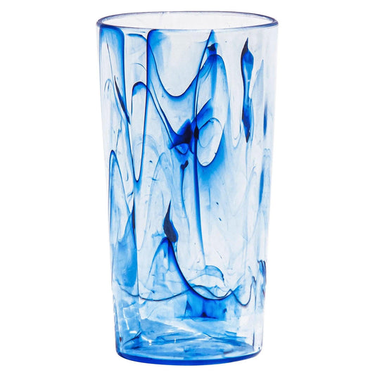 Aegean Swirl 23 oz Glass TarHong Indigo Pool Patio BBQ