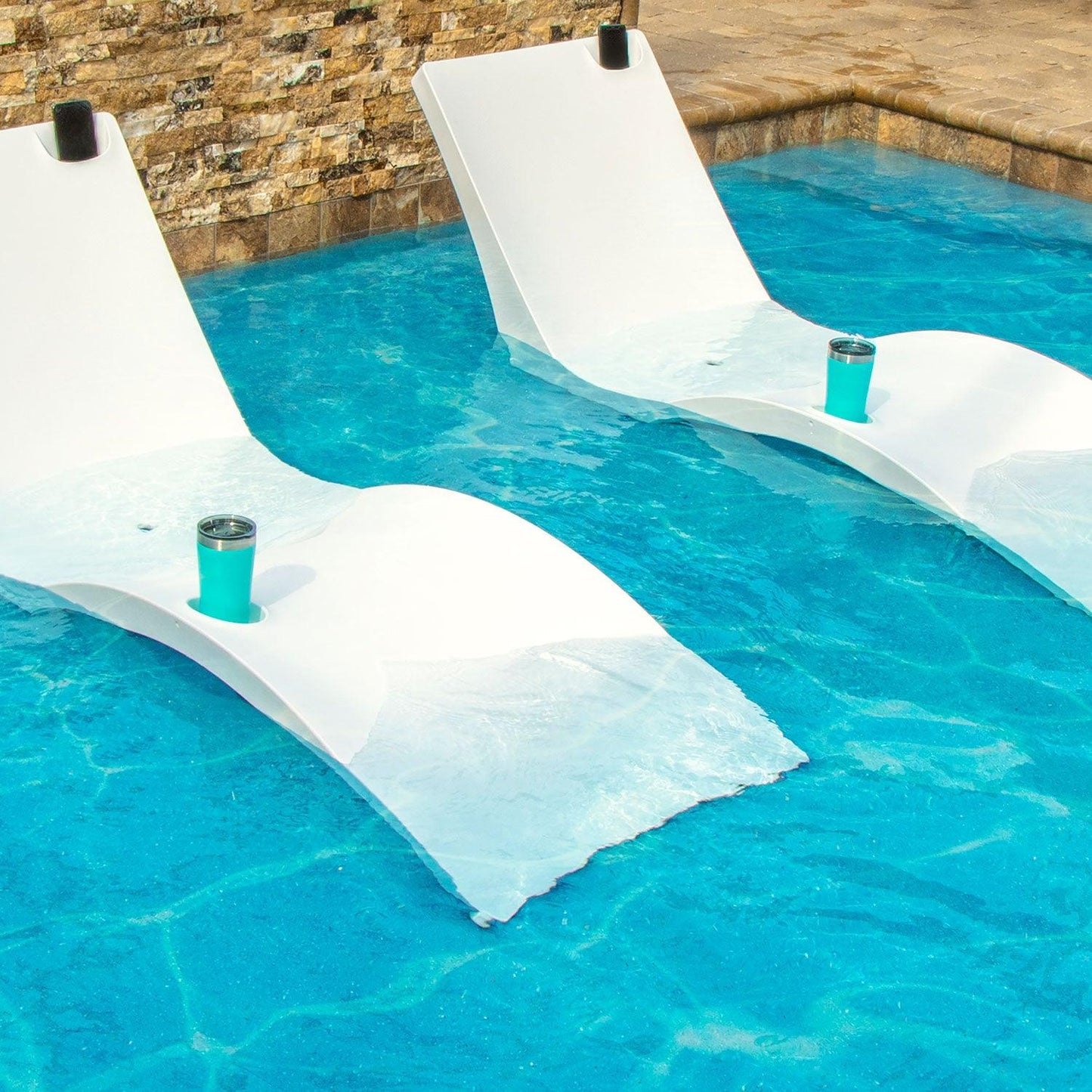 Floating Luxuries Kai Shelf Lounger Set Floating Luxuries Indigo Pool Patio BBQ