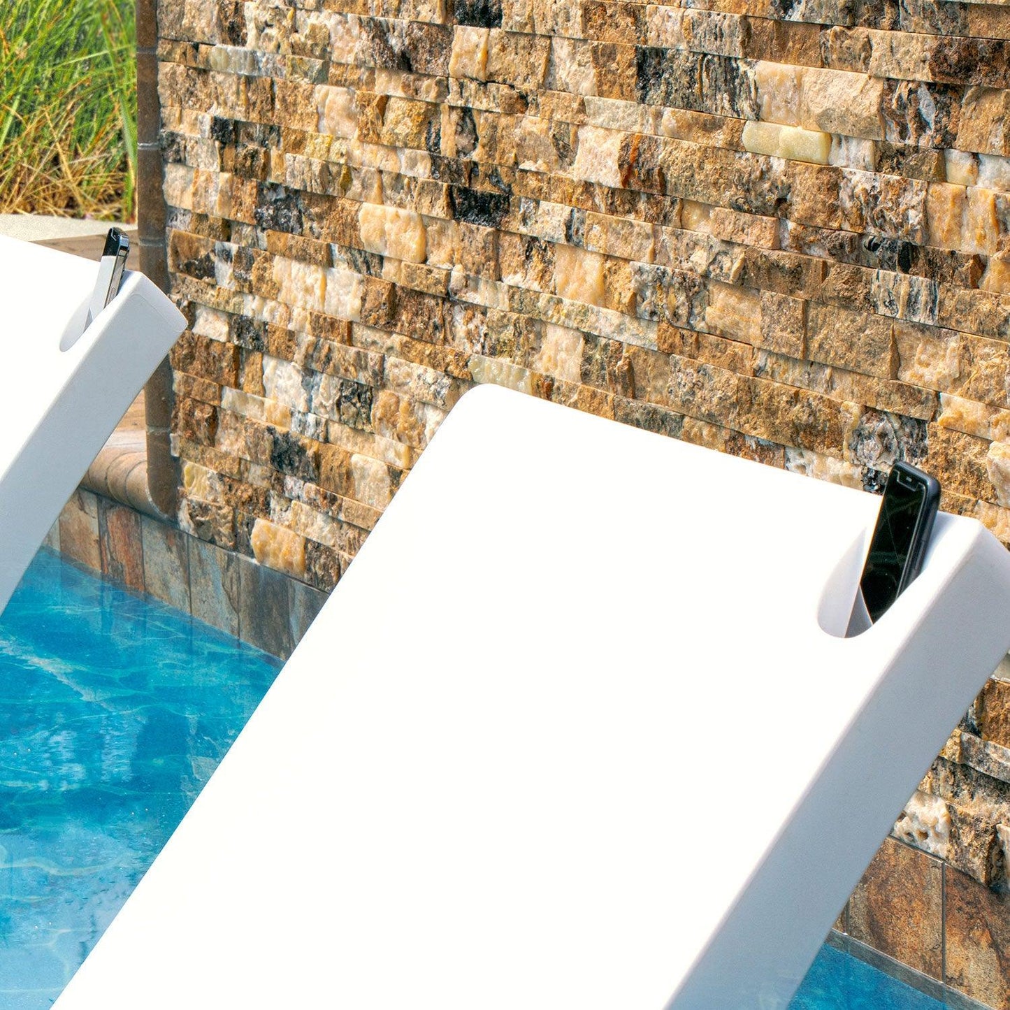 Floating Luxuries Kai Shelf Lounger Set Floating Luxuries Indigo Pool Patio BBQ