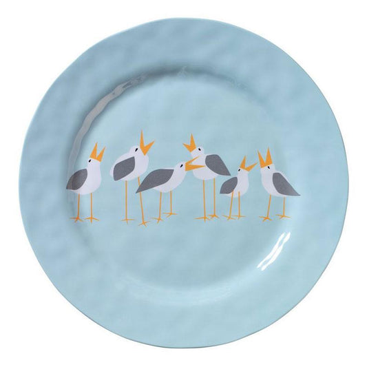 Seagulls 11" Round Dinner Plate Merritt International Indigo Pool Patio BBQ